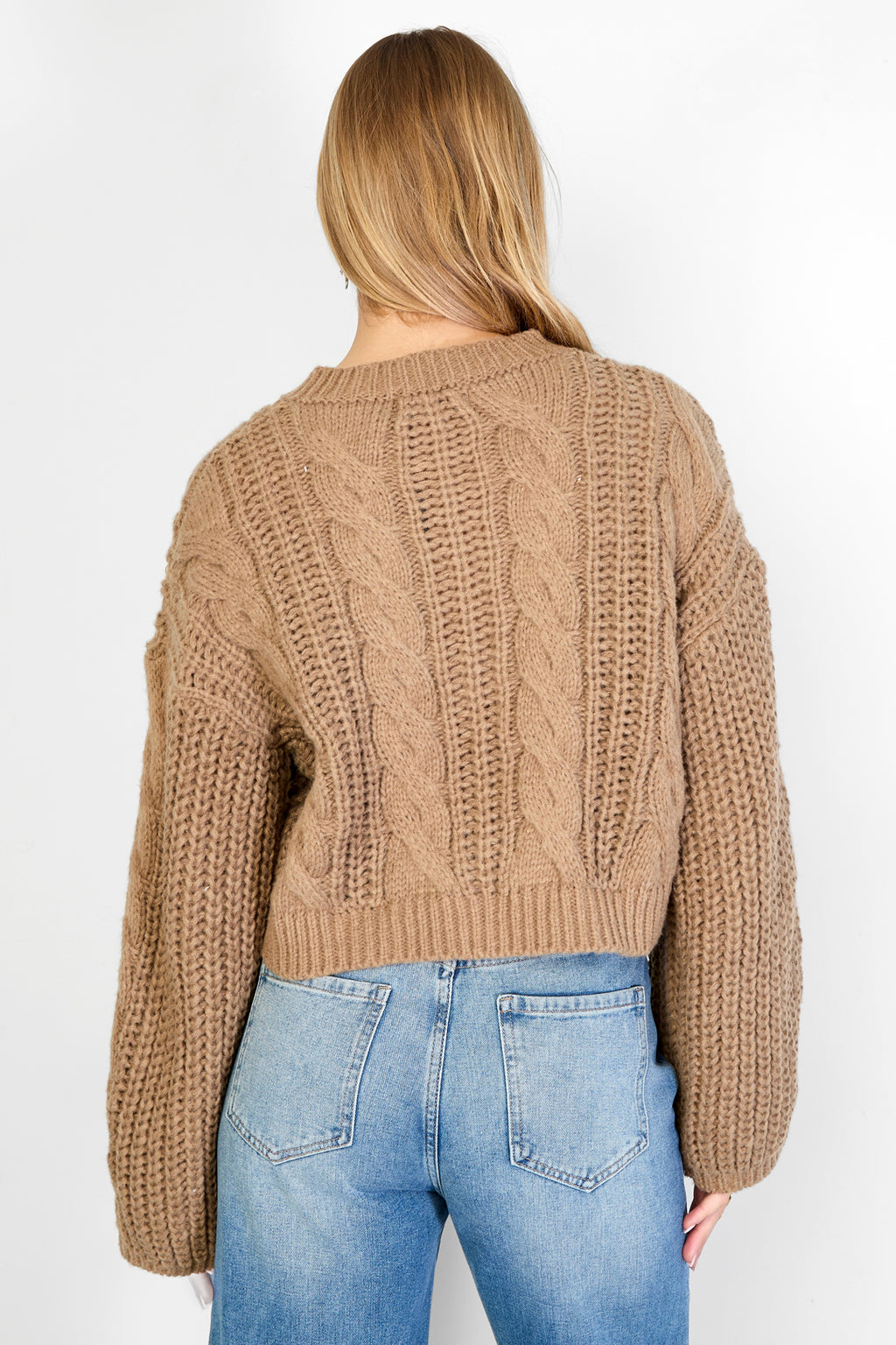 Zopfmuster-Strickjacke