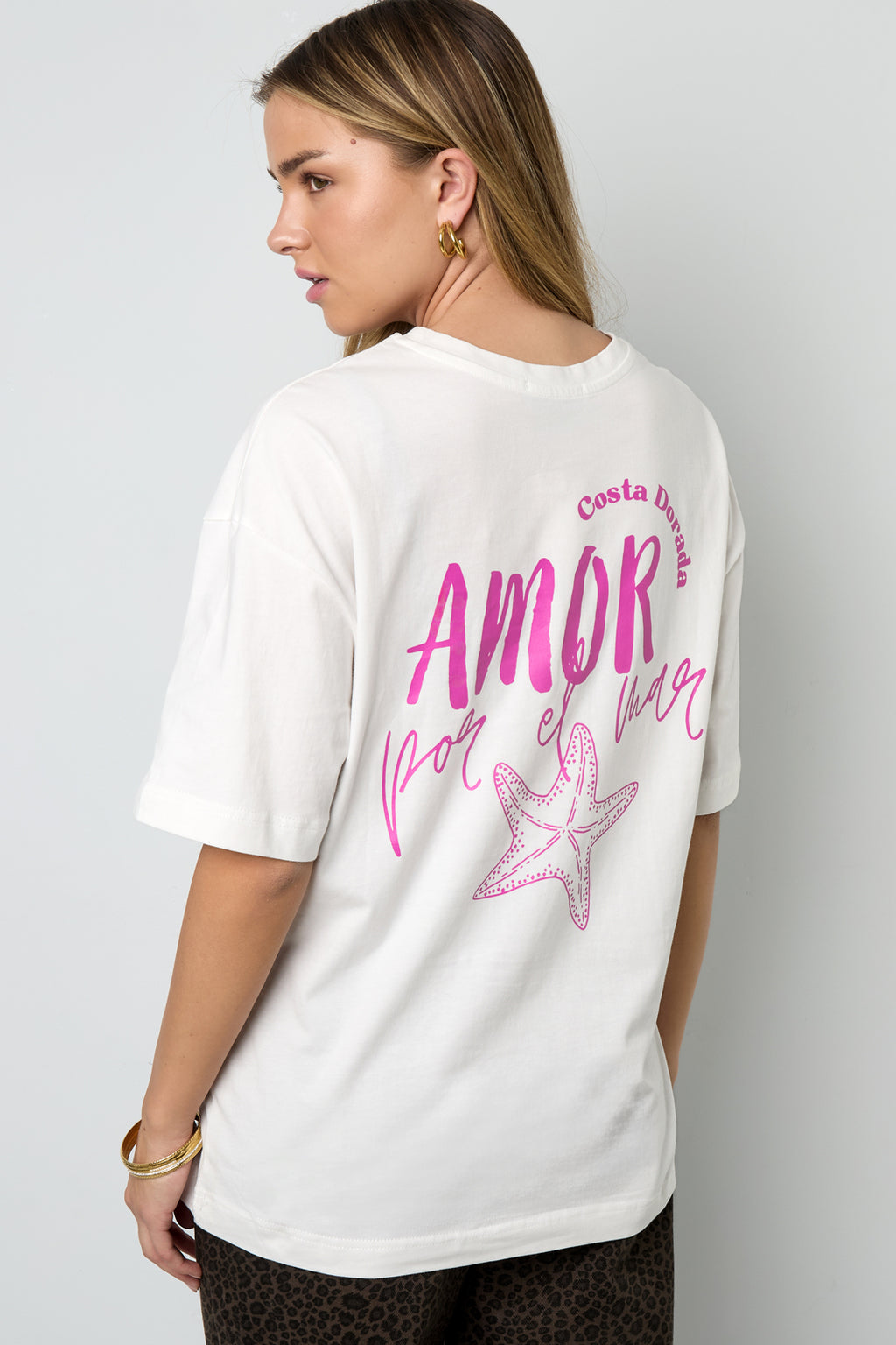 Baumwolle Gestrickte Damen T-Shirt Casual Letters