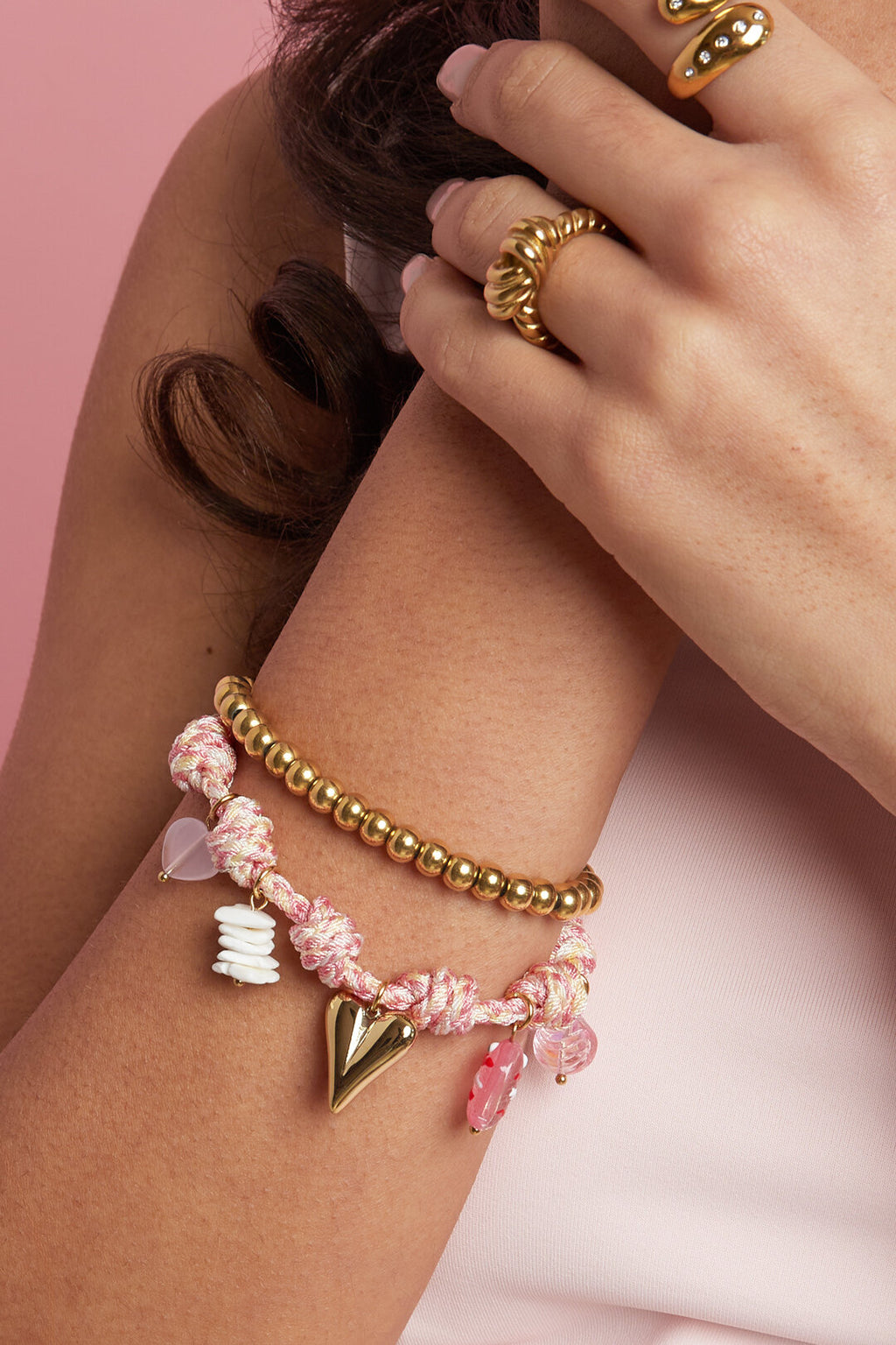 Seil-Charm-Armbänder, Herz, süße, romantische Serie für jeden Tag, Damenschmuck