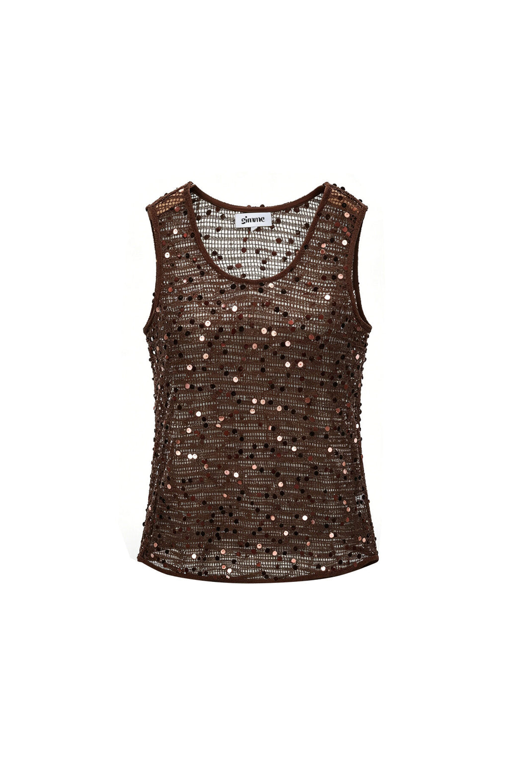 Gehäkeltes Strandtop mit Glitzerdetails