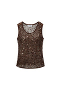 Gehäkeltes Strandtop mit Glitzerdetails