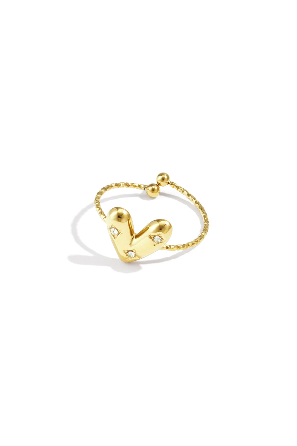 Verstellbarer Ring mit verziertem Herz