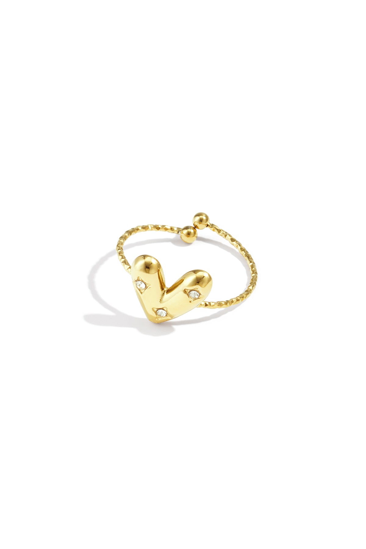 Verstellbarer Ring mit verziertem Herz