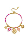 Seil-Charm-Armbänder, Blumenmuster, lässig-romantische Serie, Damenschmuck