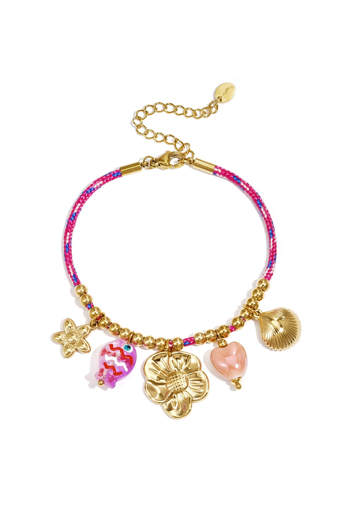 Seil-Charm-Armbänder, Blumenmuster, lässig-romantische Serie, Damenschmuck