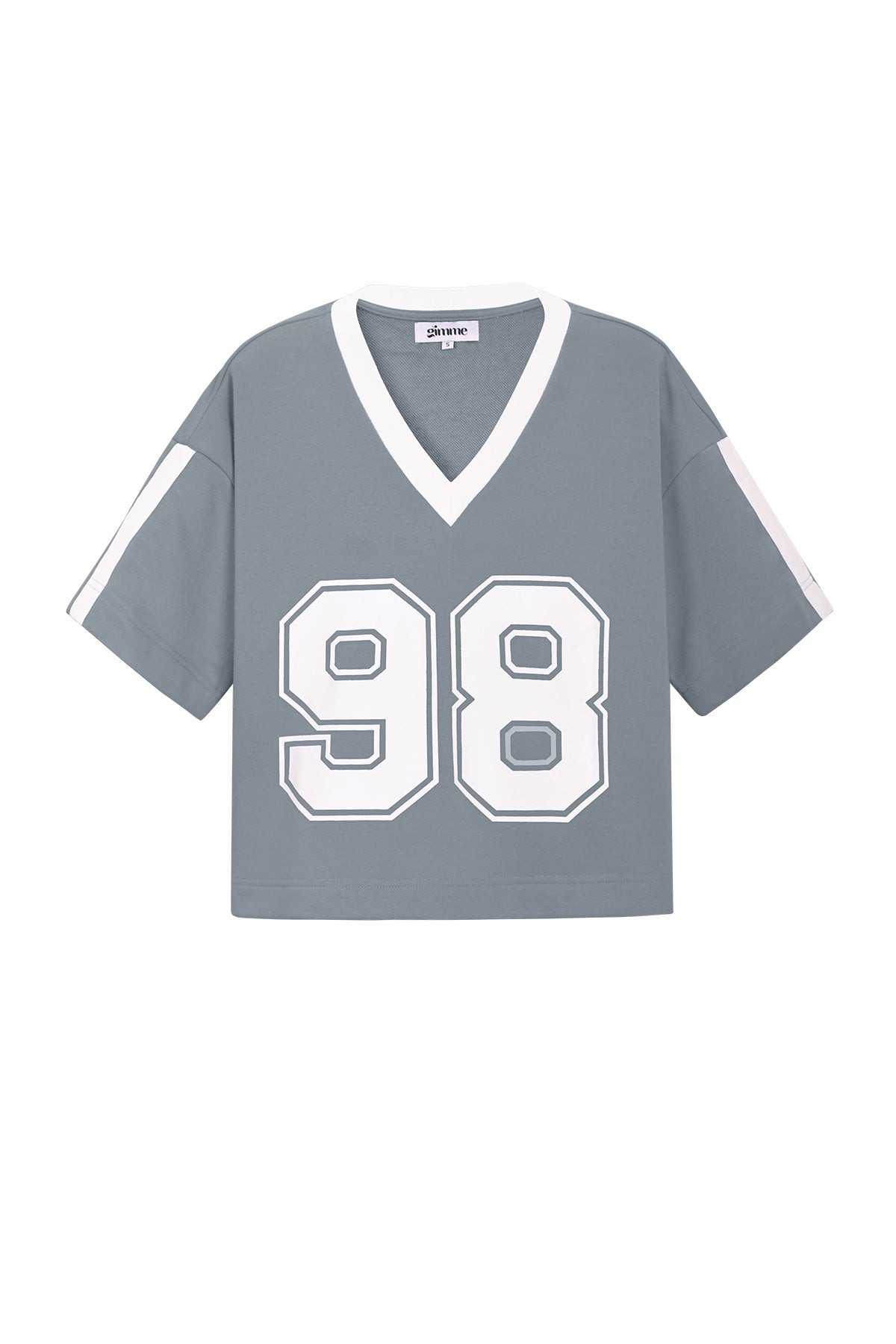 Strick-Baumwolle Damen V-Ausschnitt T-Shirt Sportlich Farbkontrast