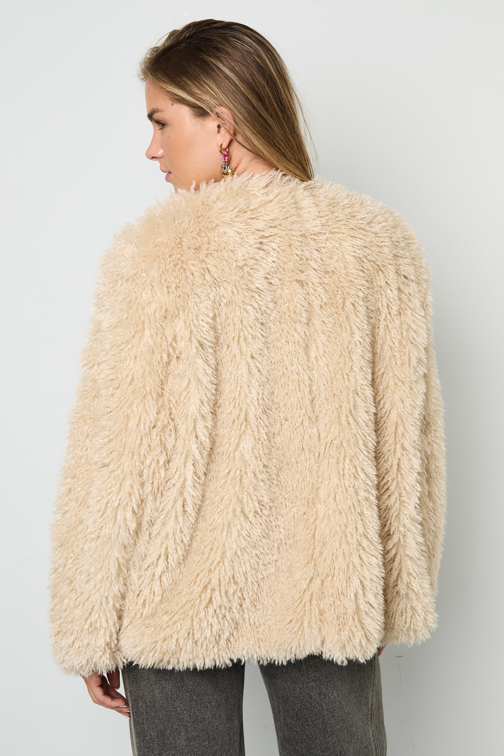 Gewebte Polyesterfasern Damenjacke Elegante Einfarbige Farbe Herbst/Winter