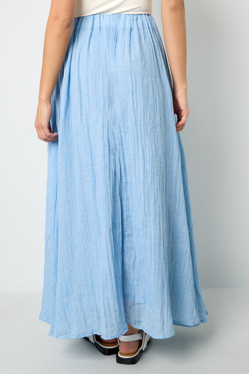 Gewebte Polyesterfaser Damen Maxi Rock Casual Einfarbig