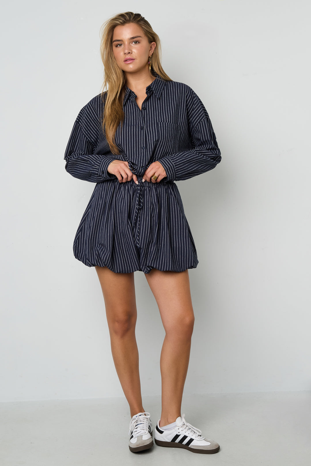 Woven Cotton Damen Shorts Casual Stripes