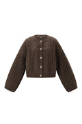 Zopfmuster-Strickjacke