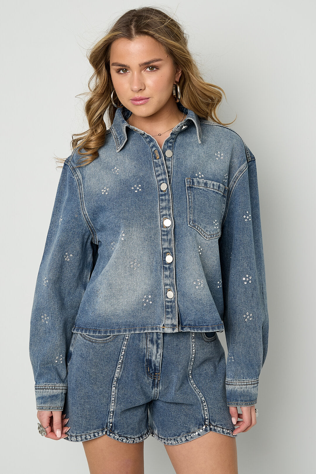Strass-Jeansjacke