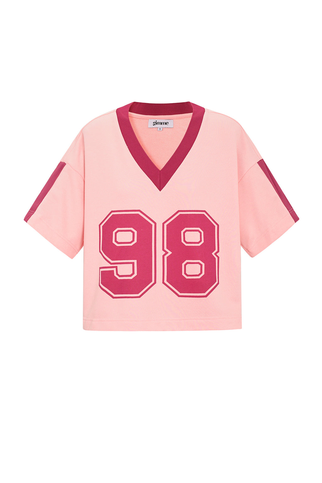 Strick-Baumwolle Damen V-Ausschnitt T-Shirt Sportlich Farbkontrast