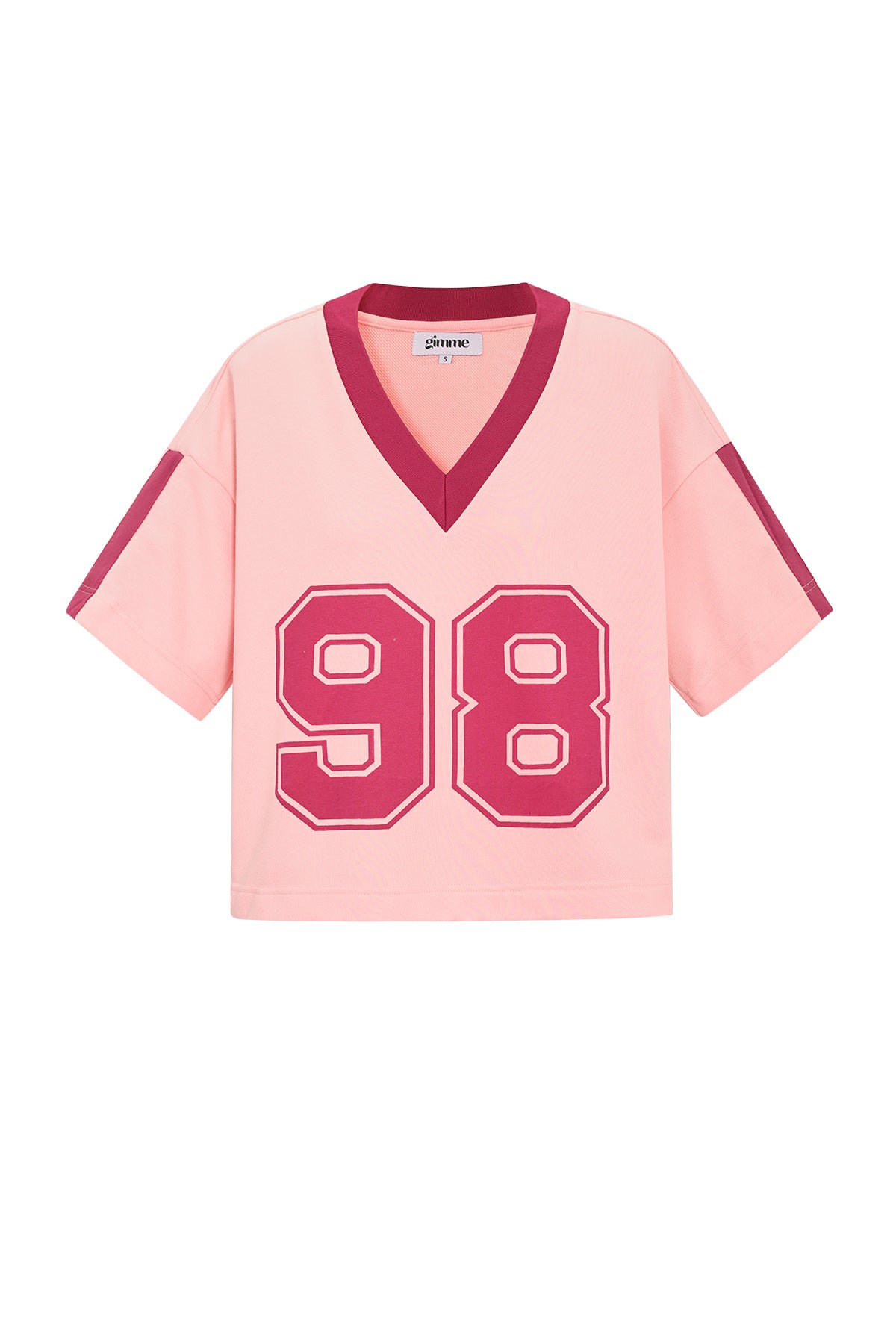 Strick-Baumwolle Damen V-Ausschnitt T-Shirt Sportlich Farbkontrast