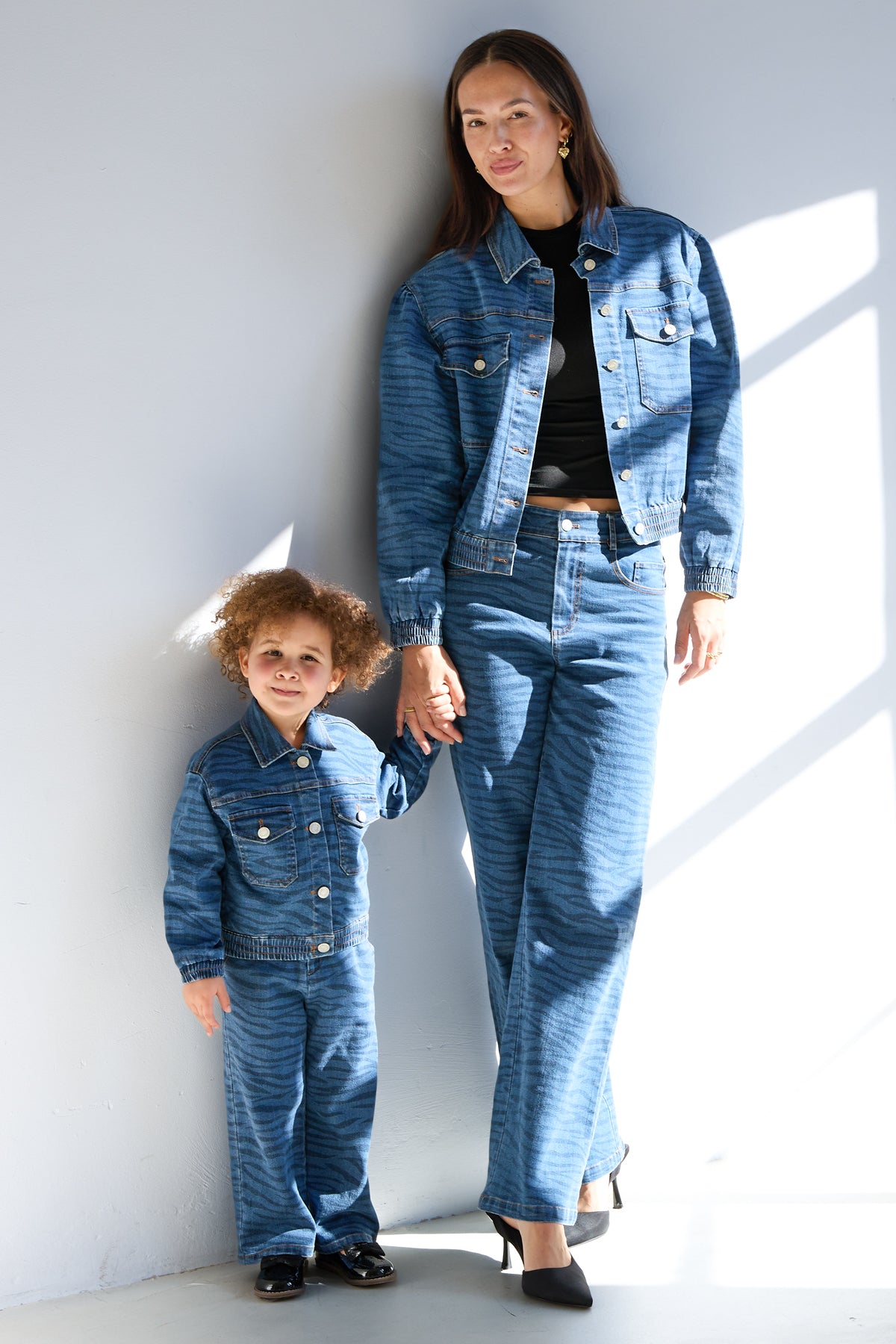 Baumwoll Kinder Jeansjacke Klassisches Gestreiftes Design