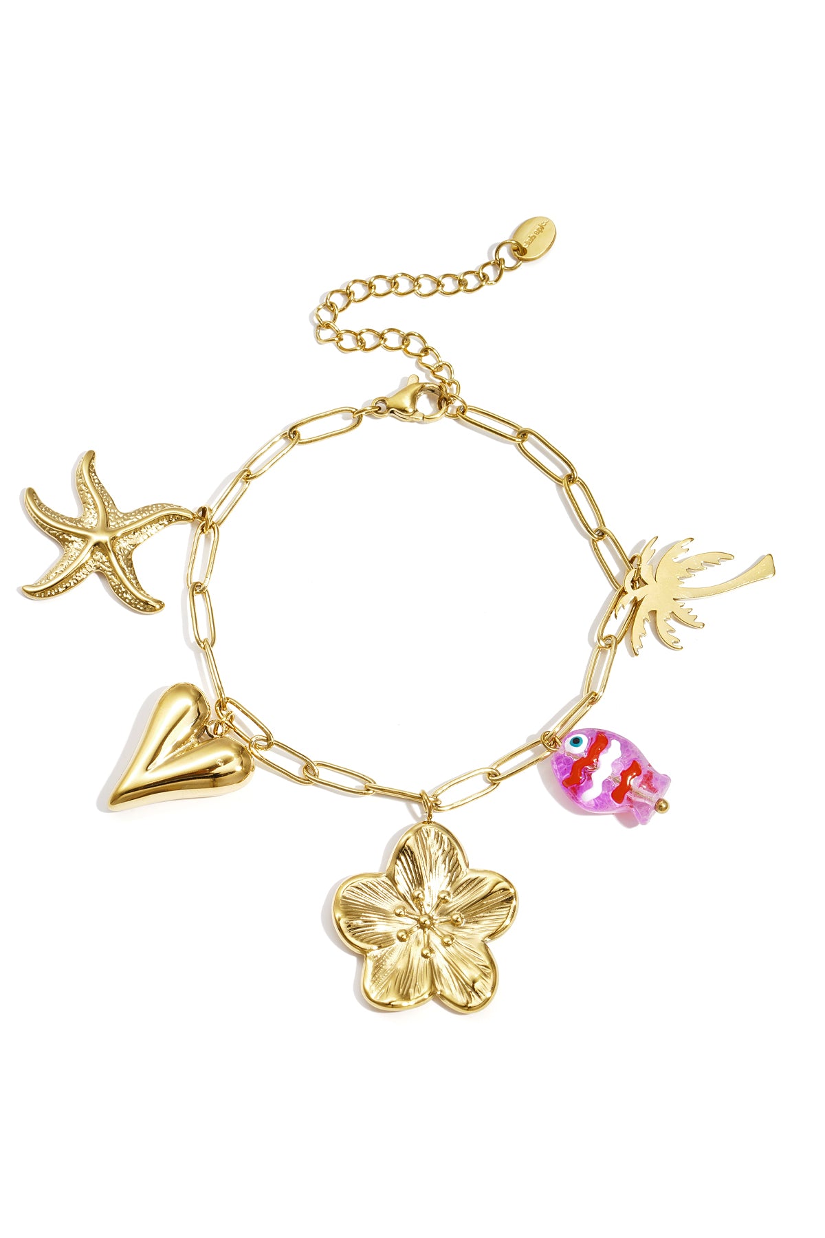 Edelstahl-Charm-Armbänder, Herz, lässig, Urlaub/Strand, schlichte Serie, Damenschmuck