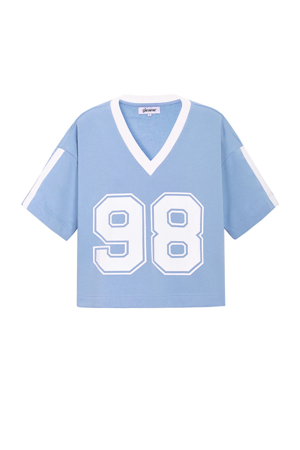 Strick-Baumwolle Damen V-Ausschnitt T-Shirt Sportlich Farbkontrast