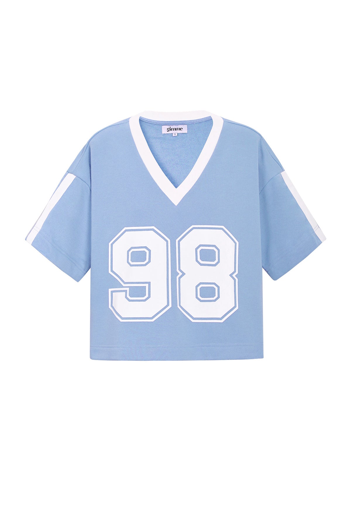 Strick-Baumwolle Damen V-Ausschnitt T-Shirt Sportlich Farbkontrast