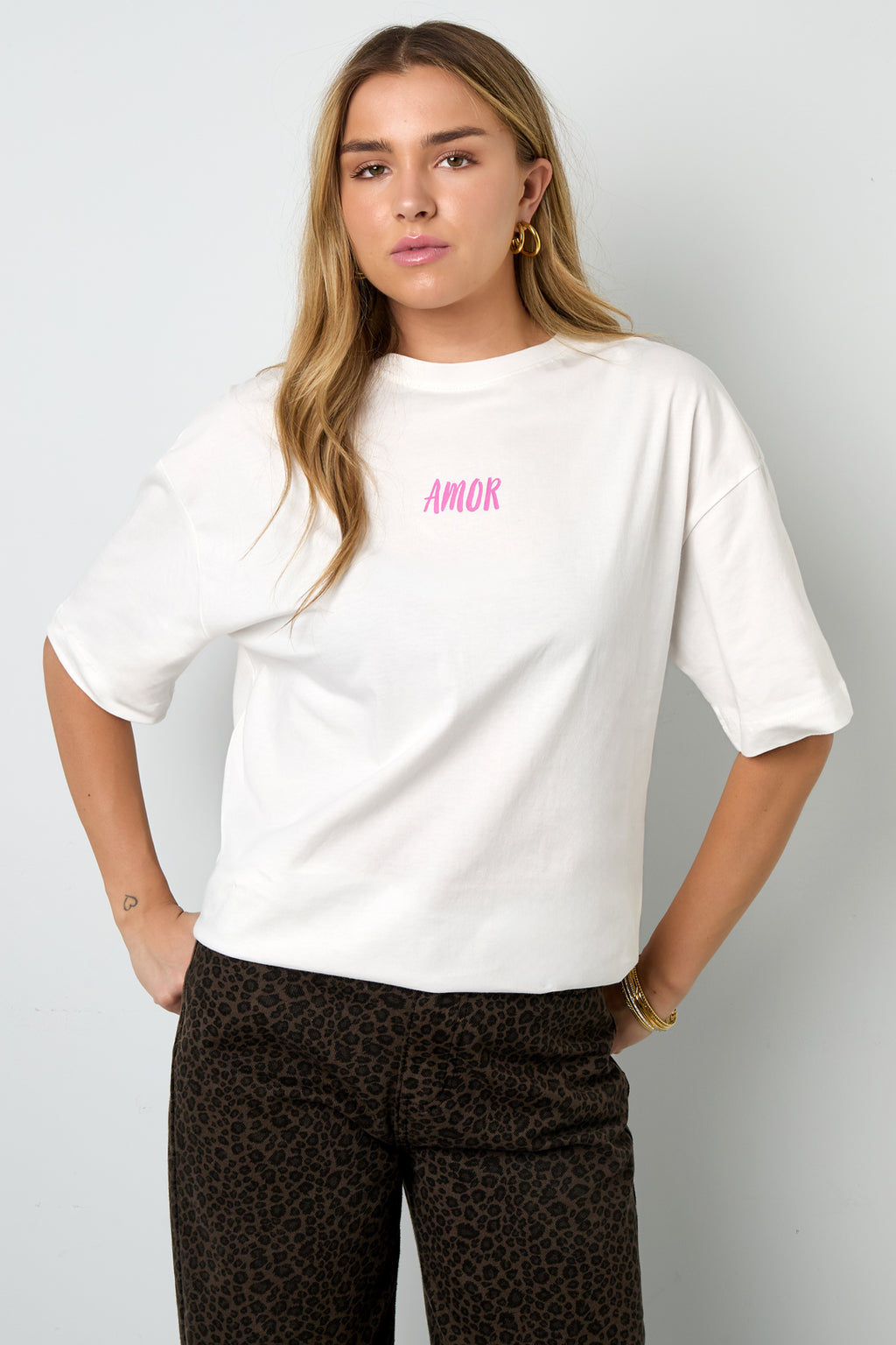 Baumwolle Gestrickte Damen T-Shirt Casual Letters
