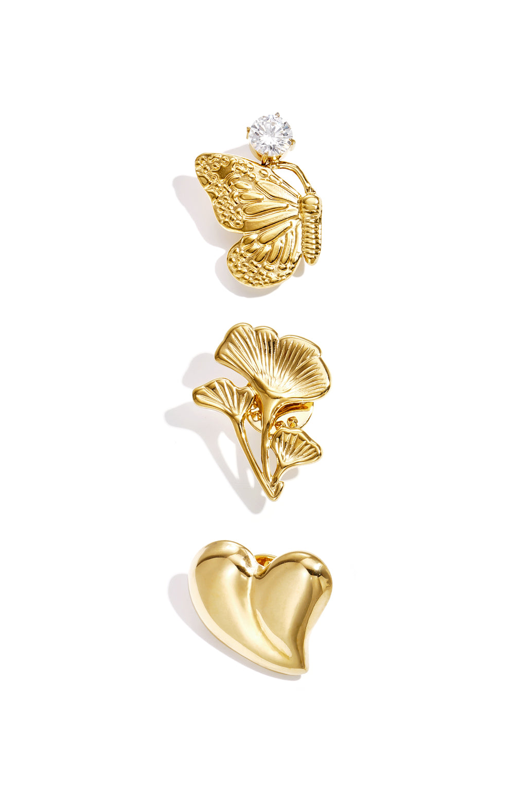 Brosche aus Edelstahl, Schmetterlingsmotiv, schlichte Serie „Alltagsschmuck“, Damenschmuck