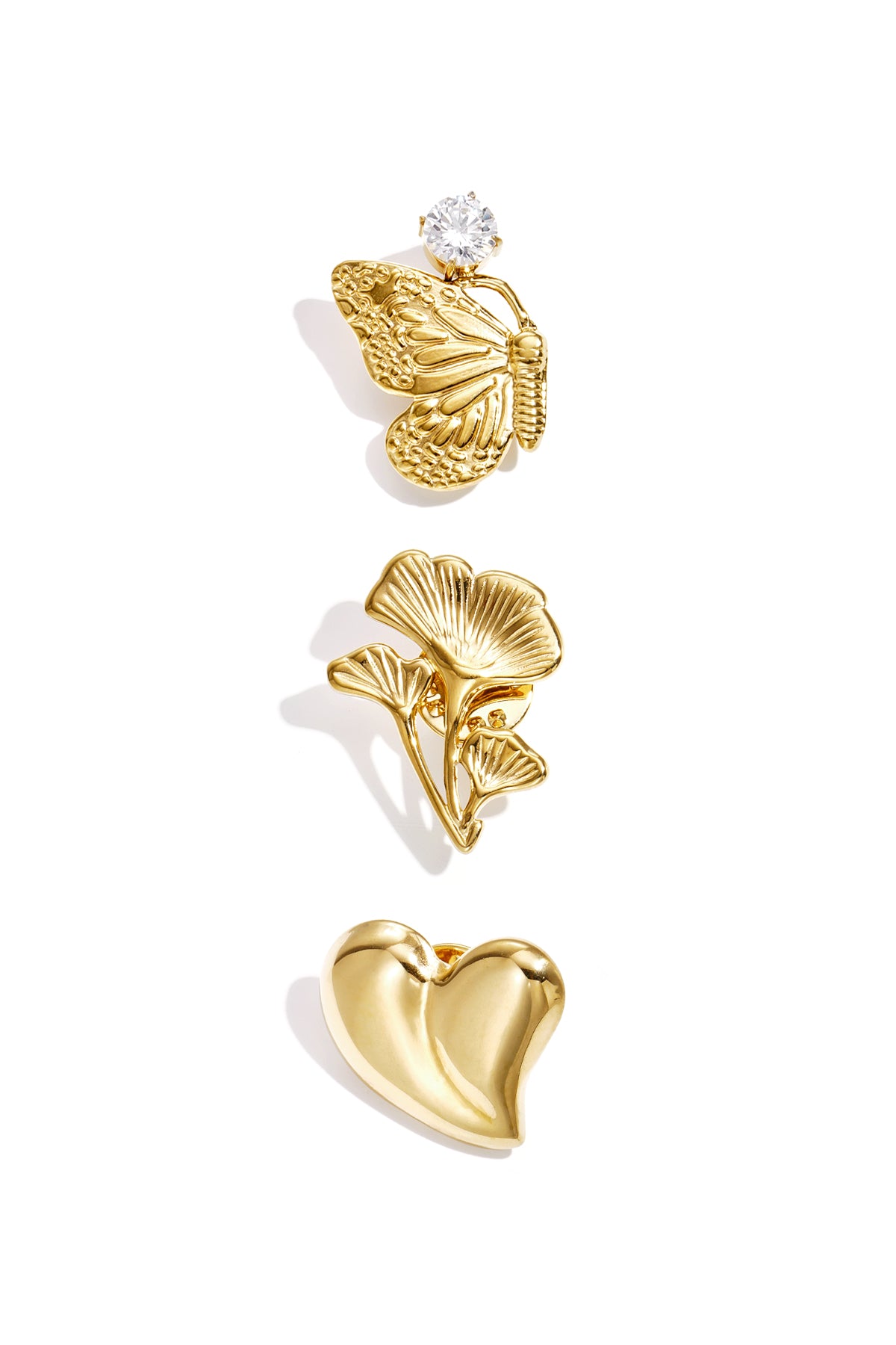Brosche aus Edelstahl, Schmetterlingsmotiv, schlichte Serie „Alltagsschmuck“, Damenschmuck