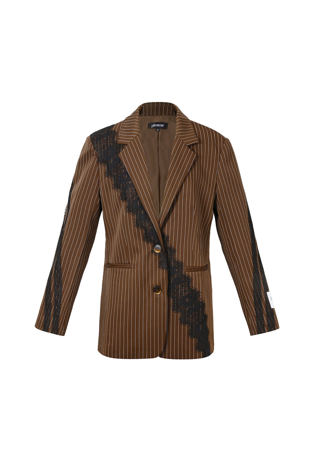 Gewebte Polyesterfaser Damen-Anzug-Set Elegant Streifen Spitzenpaneel
