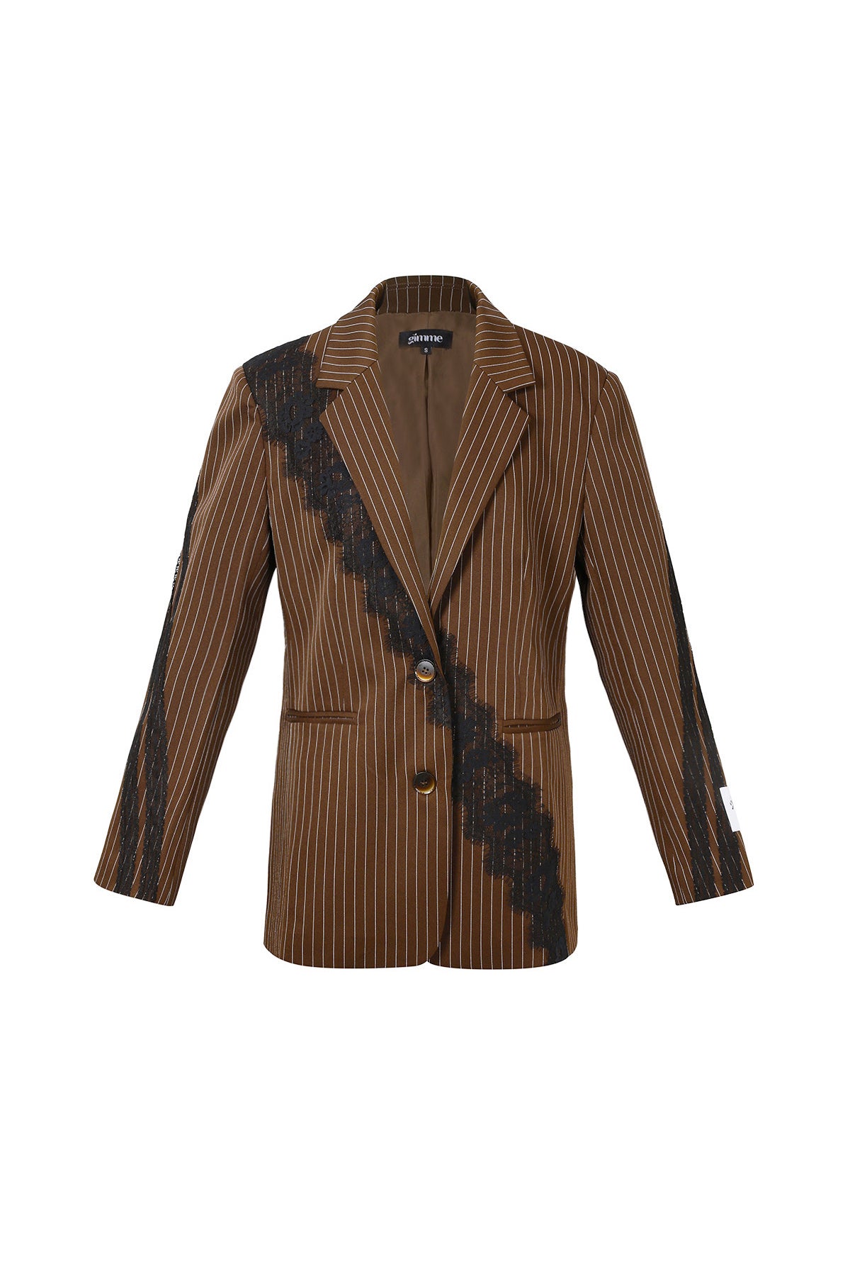 Gewebte Polyesterfaser Damen-Anzug-Set Elegant Streifen Spitzenpaneel