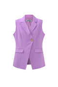 Gewebte Polyesterfaser Damen-Ärmellose Jacke Casual Asymmetrisches Design