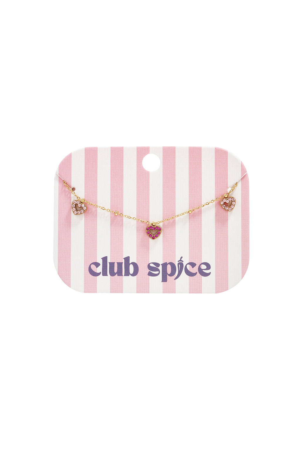 Armband mit rosa Steinen in Herzform