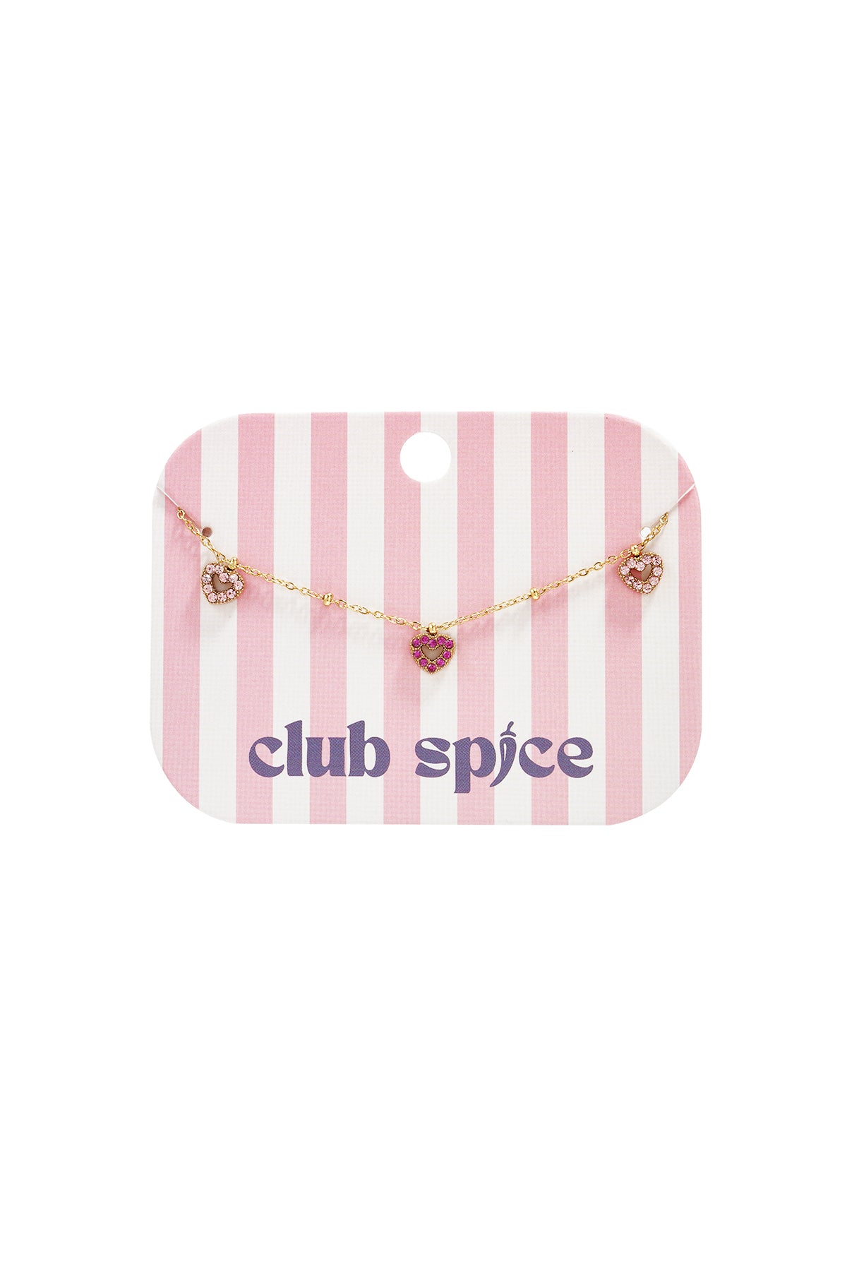 Armband mit rosa Steinen in Herzform