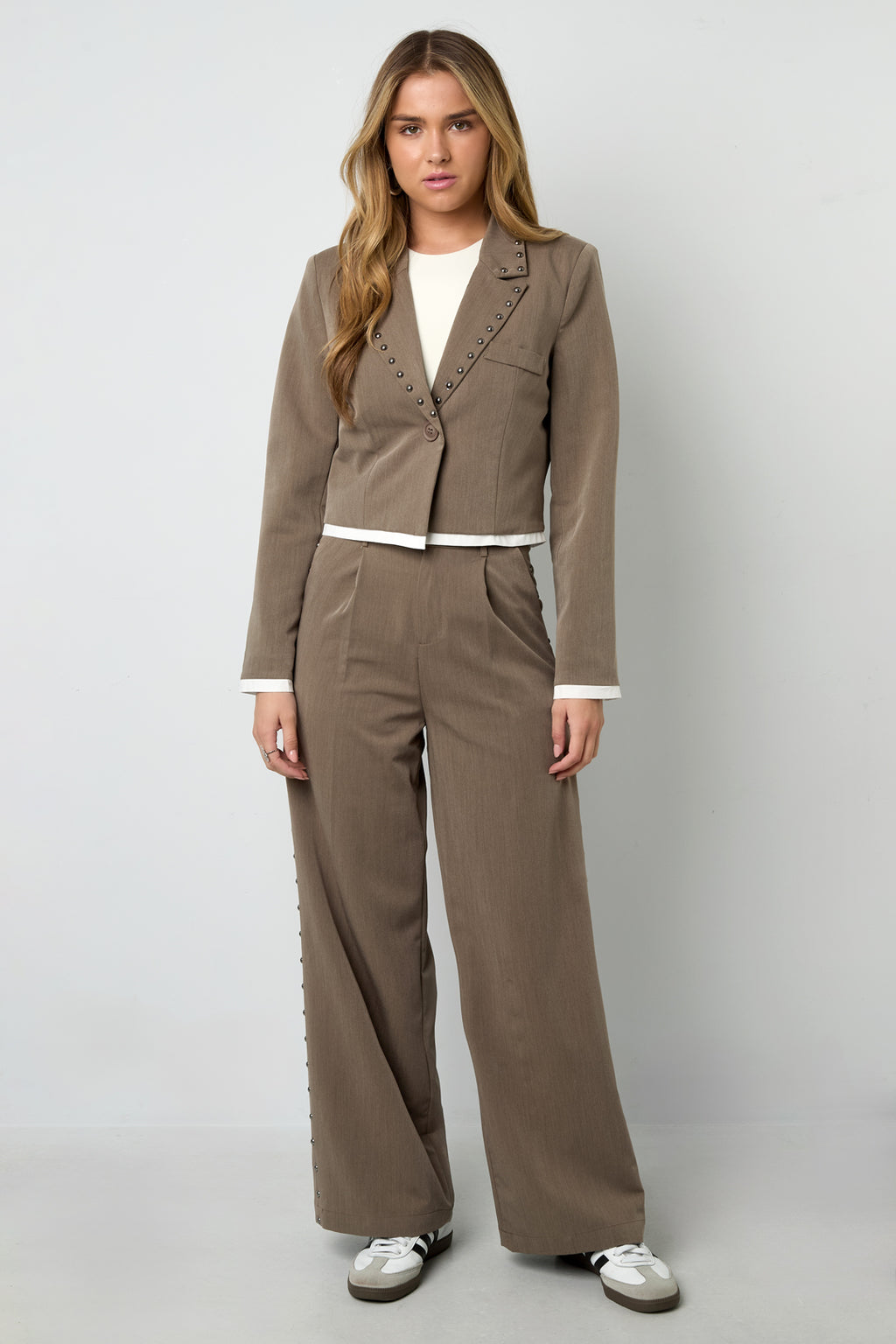 Gewebte Polyesterfasern Damen Weite Hose Elegant Einfarbig Herbst/Winter