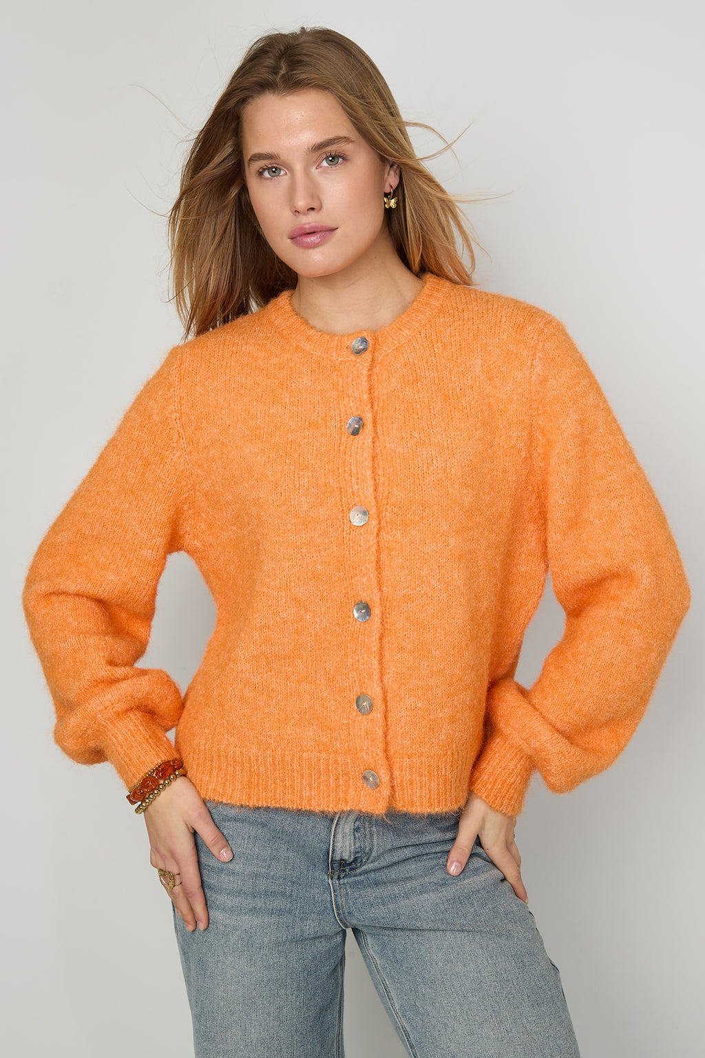 Gestrickte Polyesterfaser Damen-Cardigan Casual Einfarbig Herbst/Winter