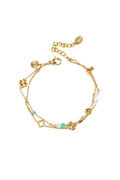 Armband mit Kleeblatt, Perlen und Steinen