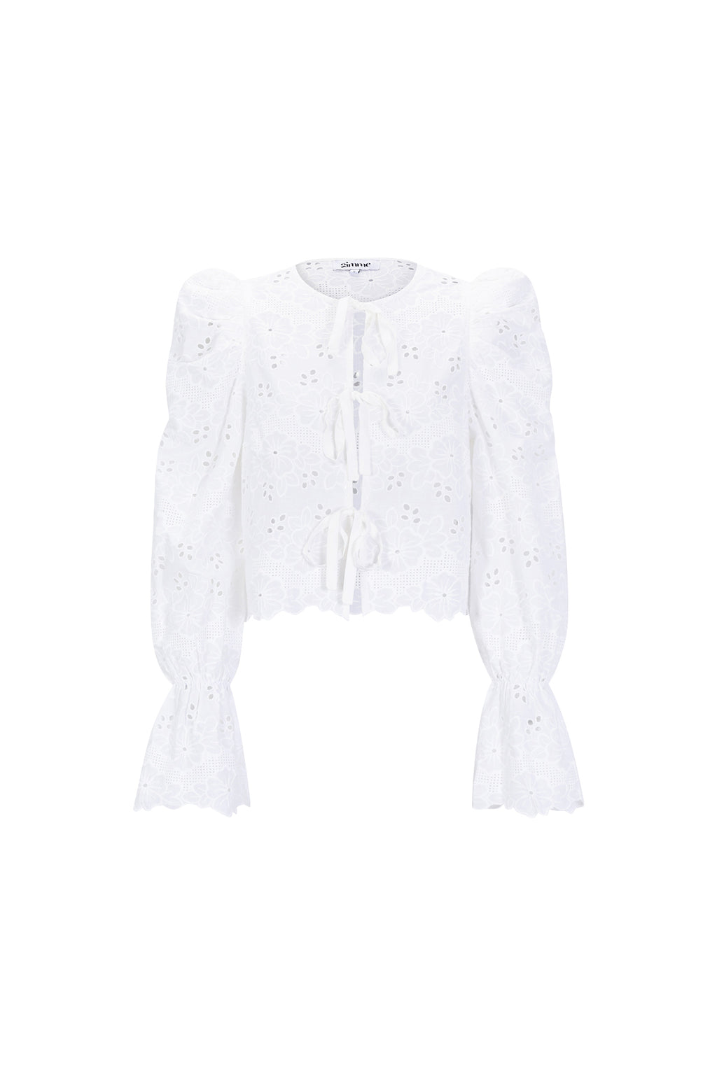 Baumwolle Gewebt Damen Langarm Oberteil Casual Cutout