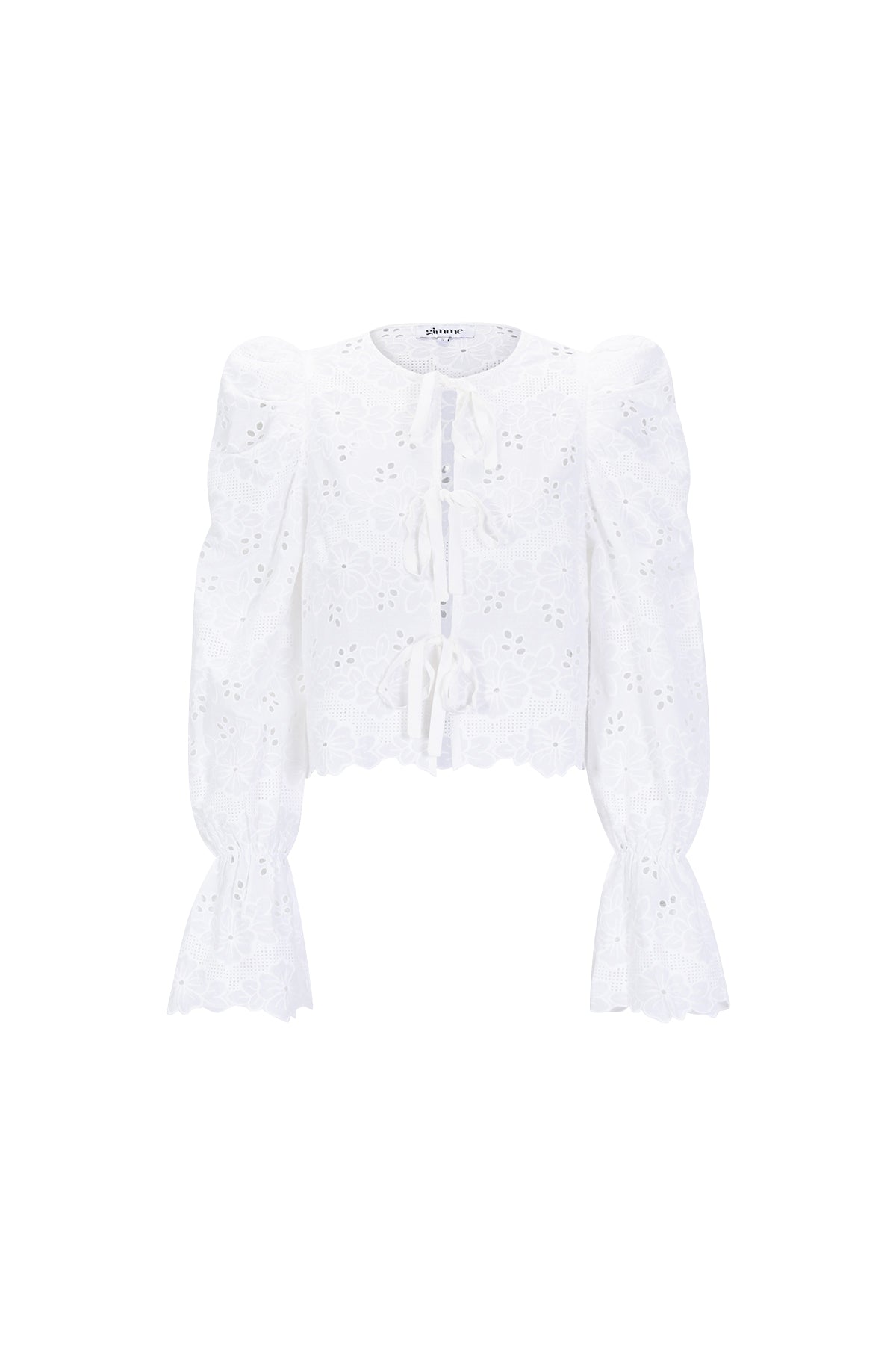 Baumwolle Gewebt Damen Langarm Oberteil Casual Cutout